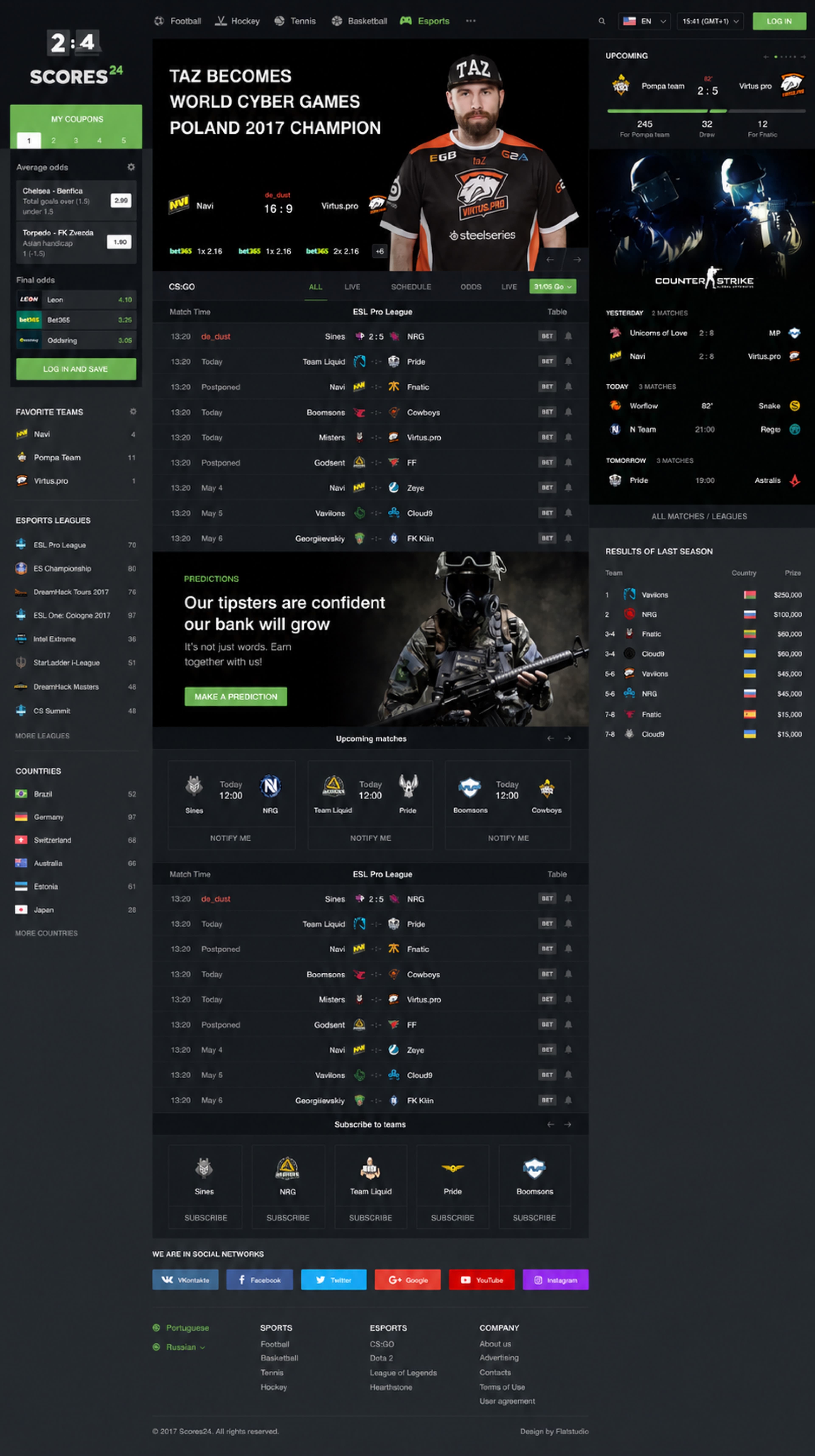 Scores24 esports live scores and match dashboard