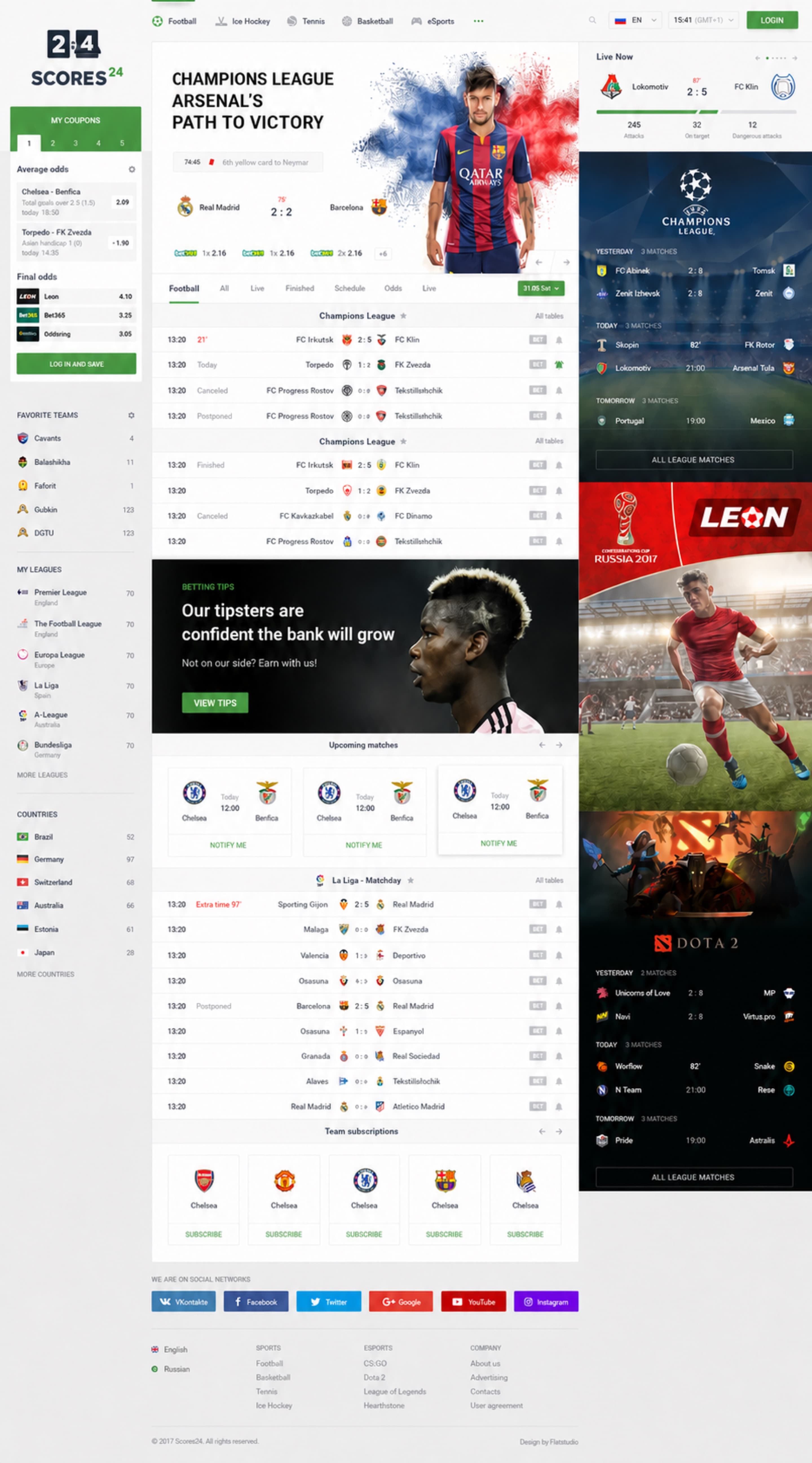 Scores24 football live scores and match dashboard