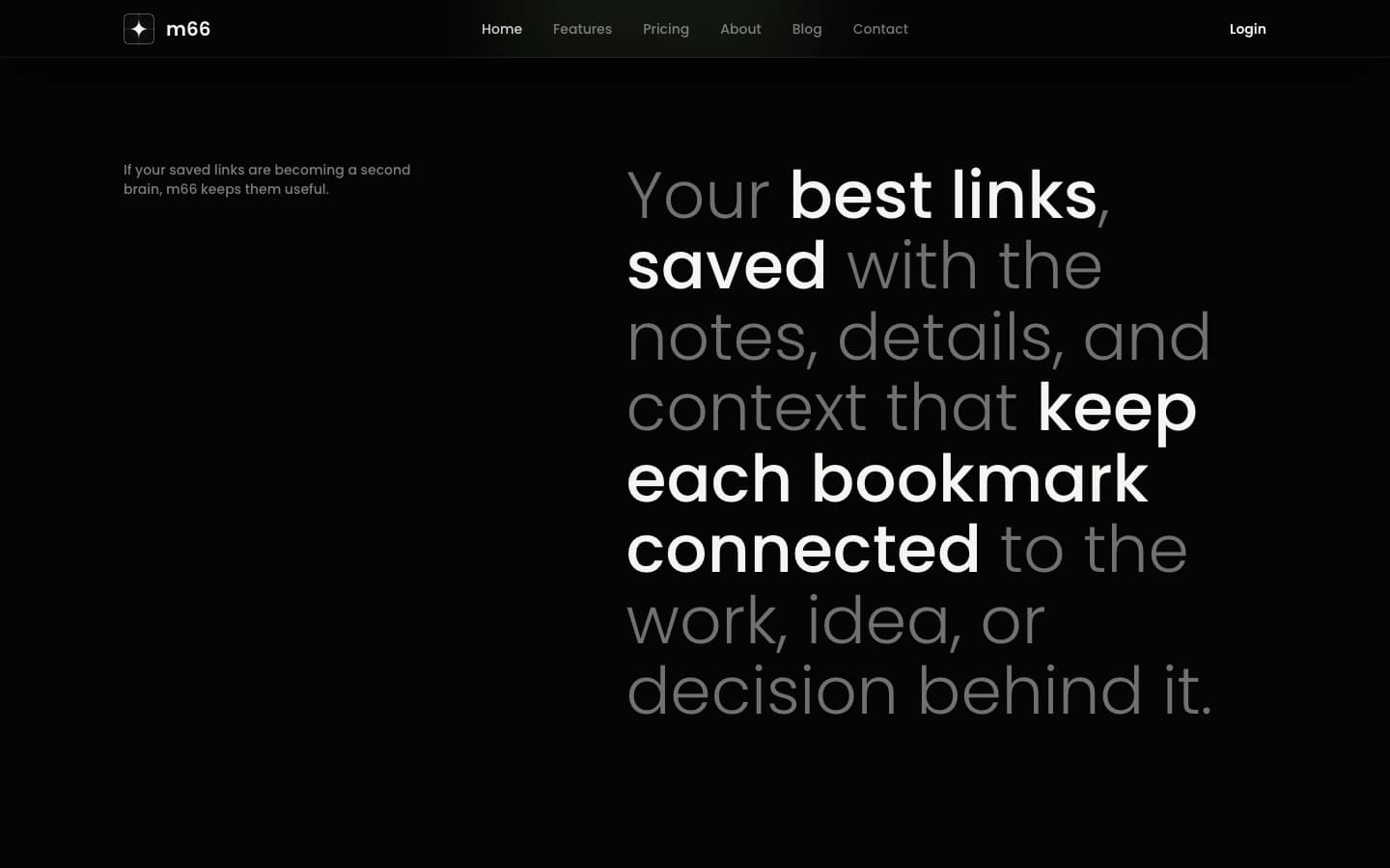 m66 editorial section about preserving the notes and context behind saved links