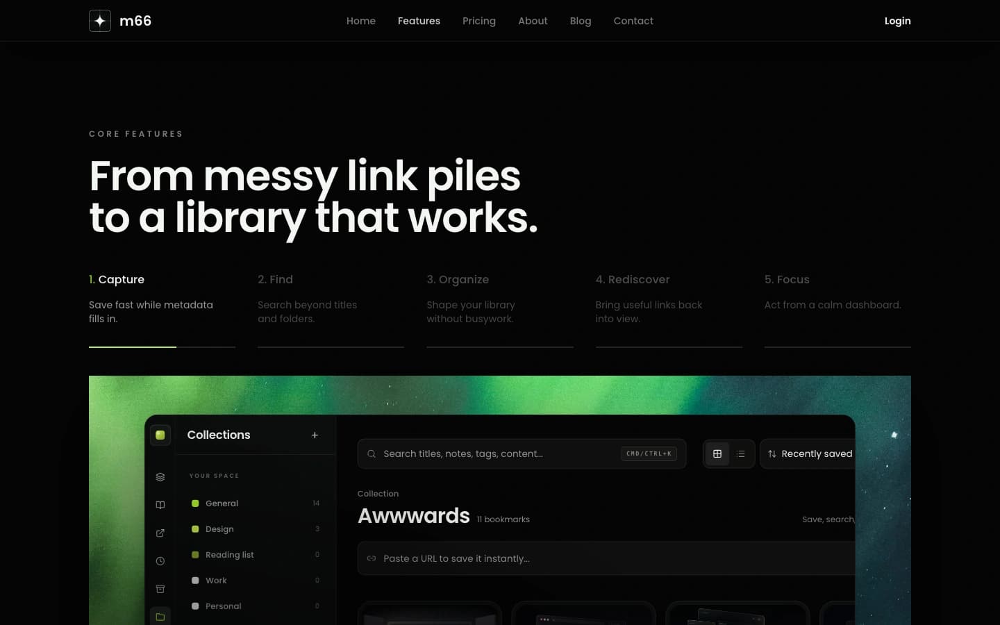 m66 feature overview introducing capture, search, and organization